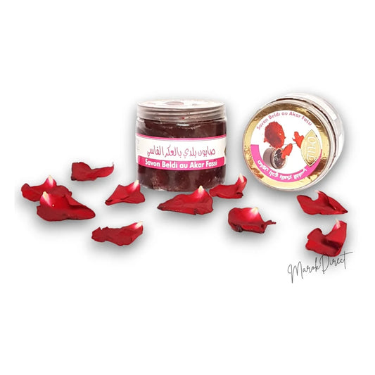 Aker Fassi Moroccan Black Soap, Pure Exfoliating & Nourishing Hammam Soap, 200g