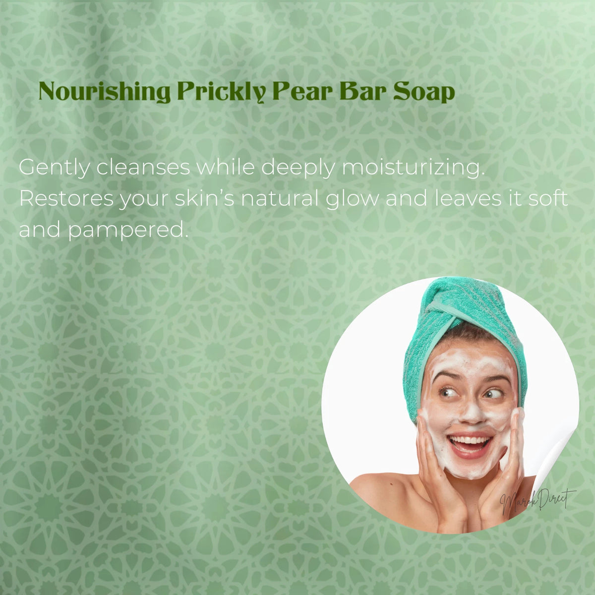 Prickly Pear Hydrating Face Cream & Oil Green Clay Powder Beldi Soap Hammam Set