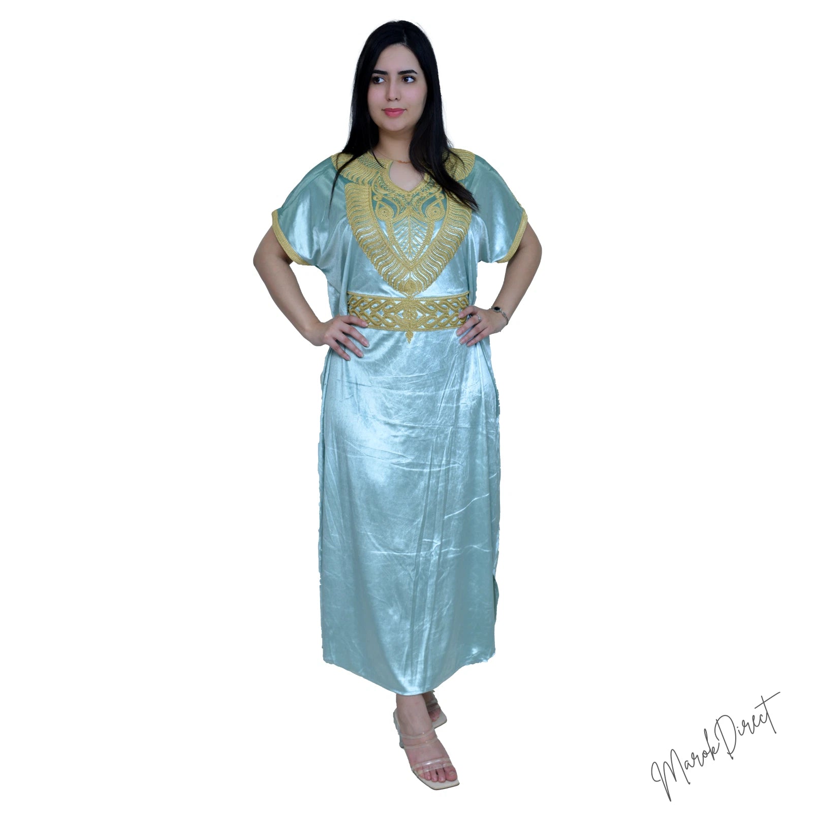 Maxi Dress Kaftan Ladies Moroccan Long Luxury Embroidery Farasha Abaya One Size