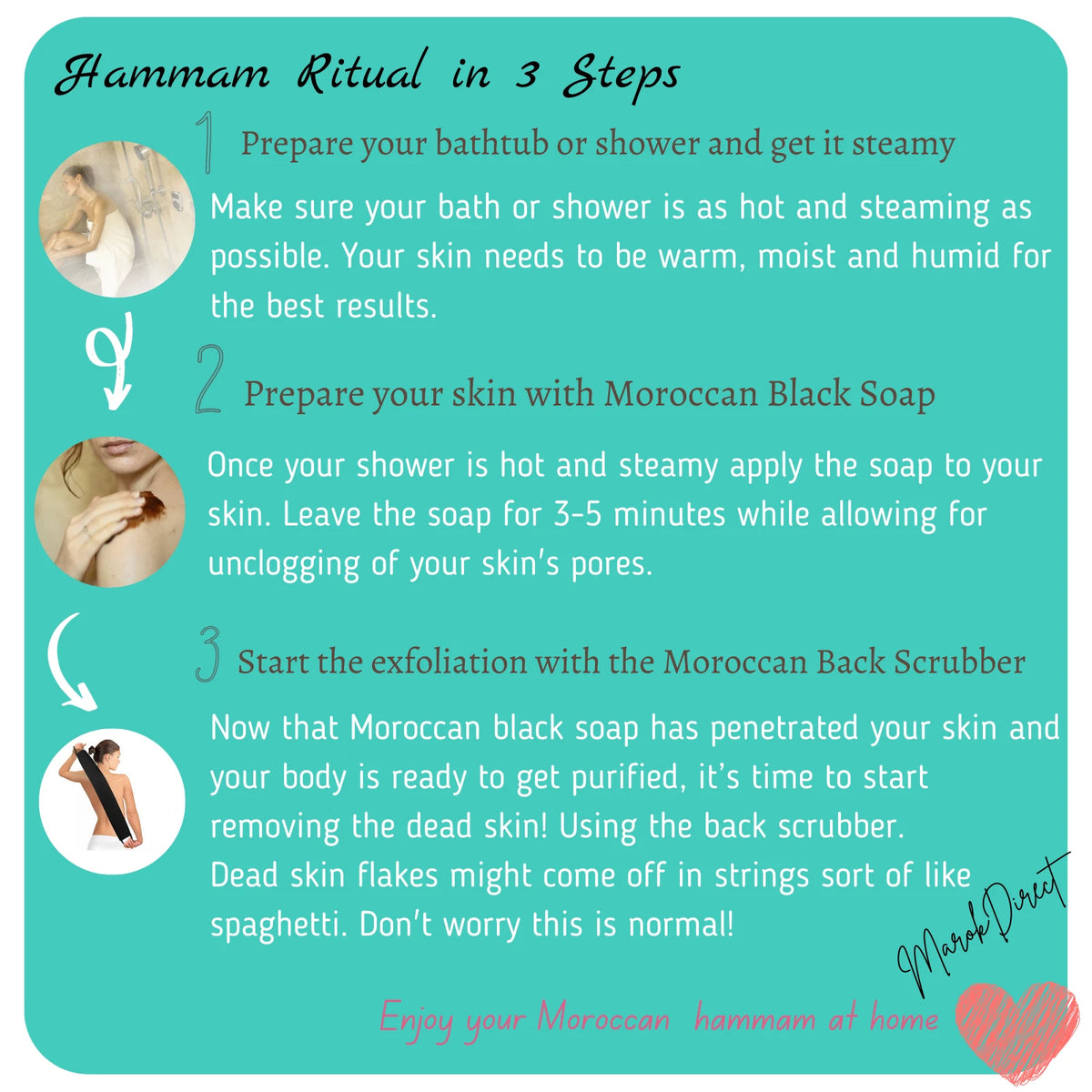 Moroccan Kessa Back Scrubber Best Exfoliating Strap Hammam Spa Backstrap Scrub