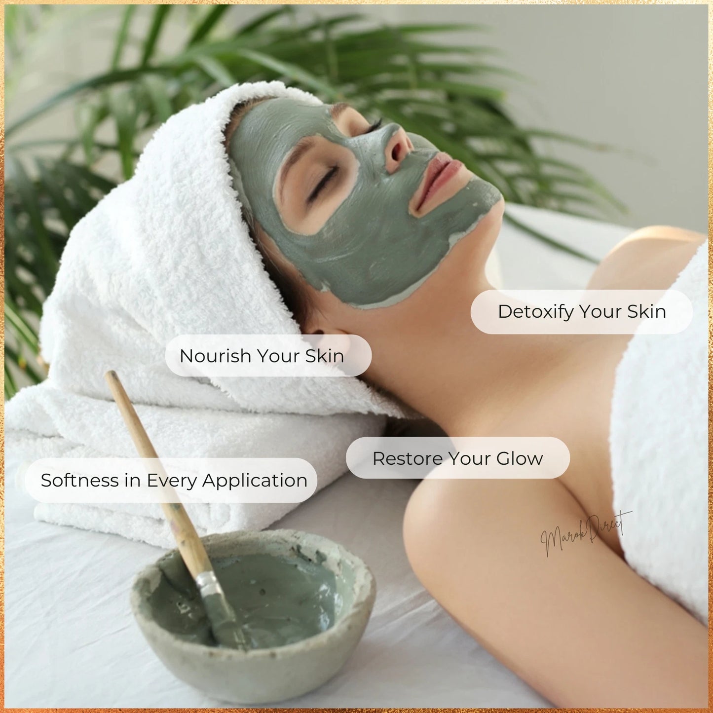Natural Moroccan Black Soap Exfoliating Kessa Glove Face Clay Mask Hammam Set