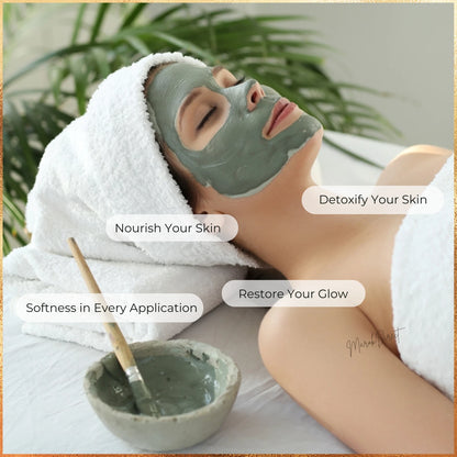 Natural Moroccan Black Soap Exfoliating Kessa Glove Face Clay Mask Hammam Set
