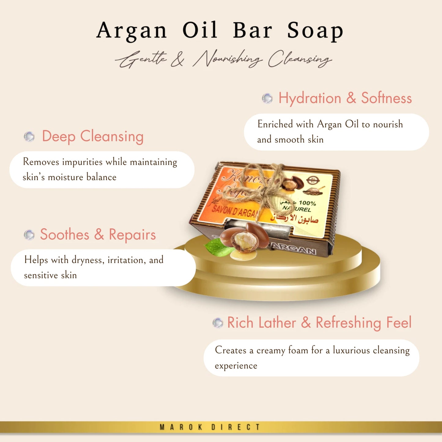 Premium Moroccan Argan Oil Hammam Set with Beldi Soap Kessa Face Cream Clay Mask