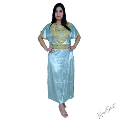 Maxi Dress Kaftan Ladies Moroccan Long Luxury Embroidery Farasha Abaya One Size