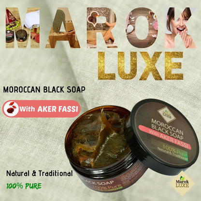 Natural Moroccan Black Soap Argan Oil Aloe Vera Hammam Spa Skin Exfoliating 200g