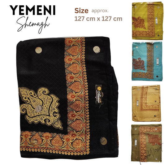 Yemeni Embroidered Shemagh Headscarf Shawl Keffiyeh Mens Women Head Neck Wrap