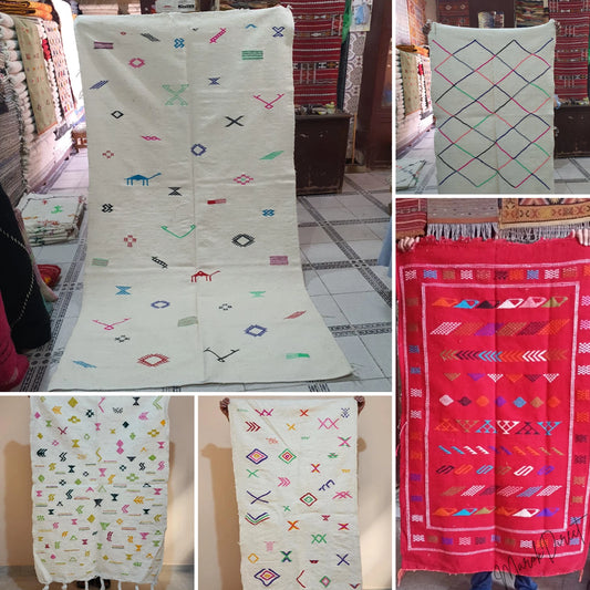 Moroccan Rug Kilim Berber Carpet Runner Wool Large Small Room Hallway Floor Mats