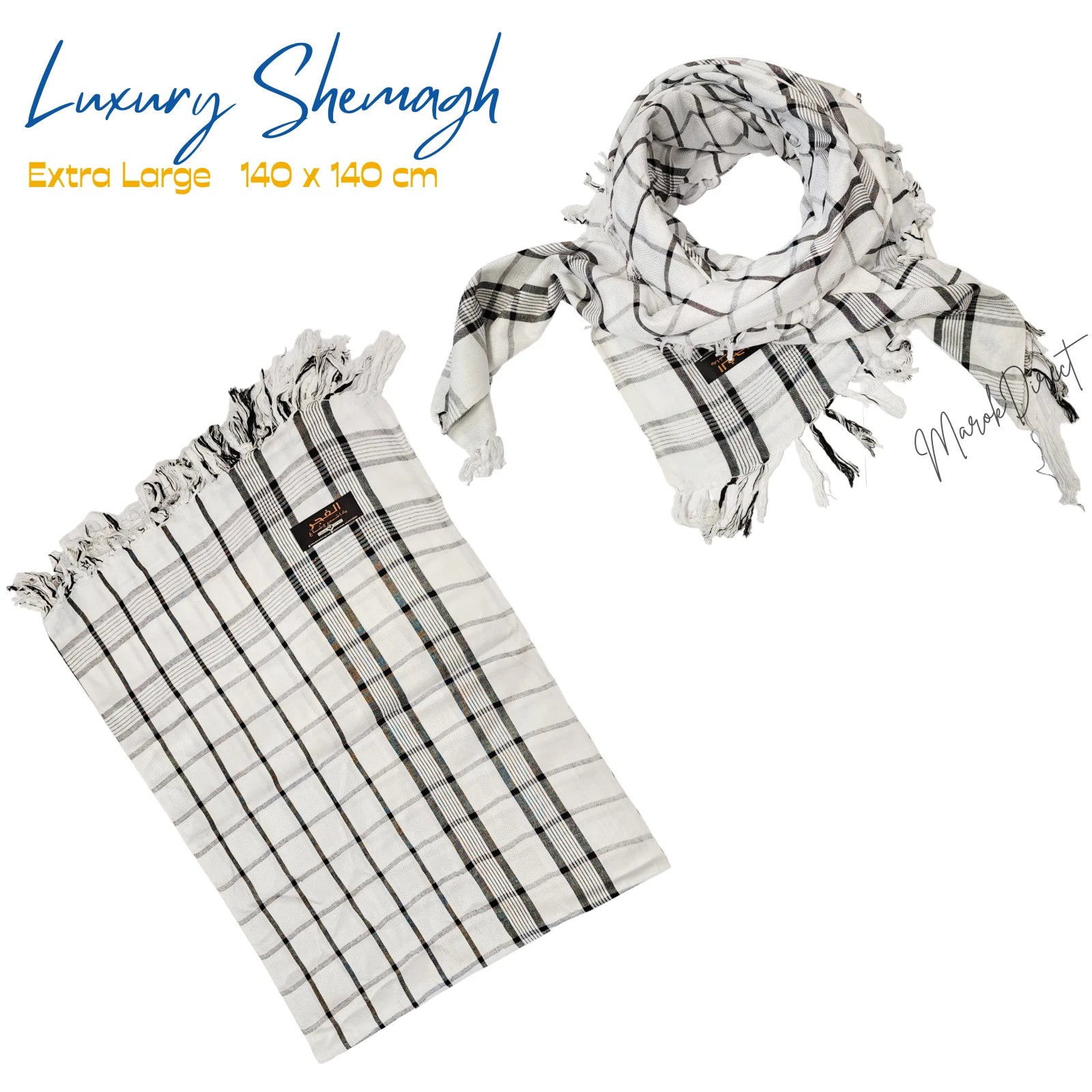 Shemagh Keffiyeh Scarf Arab Mens Women Checkered White Headscarf Neck Wrap Shawl