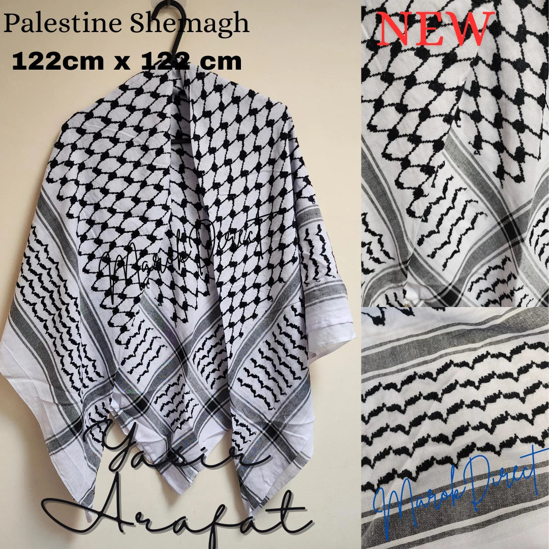 Palestinian Arafat Embroidered Shemagh Palestine Scarf Arab Keffiyeh Wrap Shawl in Yassir