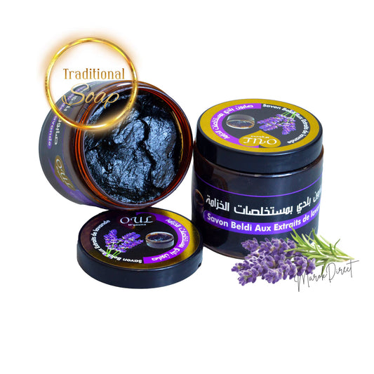 Moroccan Black Beldi Soap Hammam Spa Lavender Body Exfoliating Pure Savon Noir