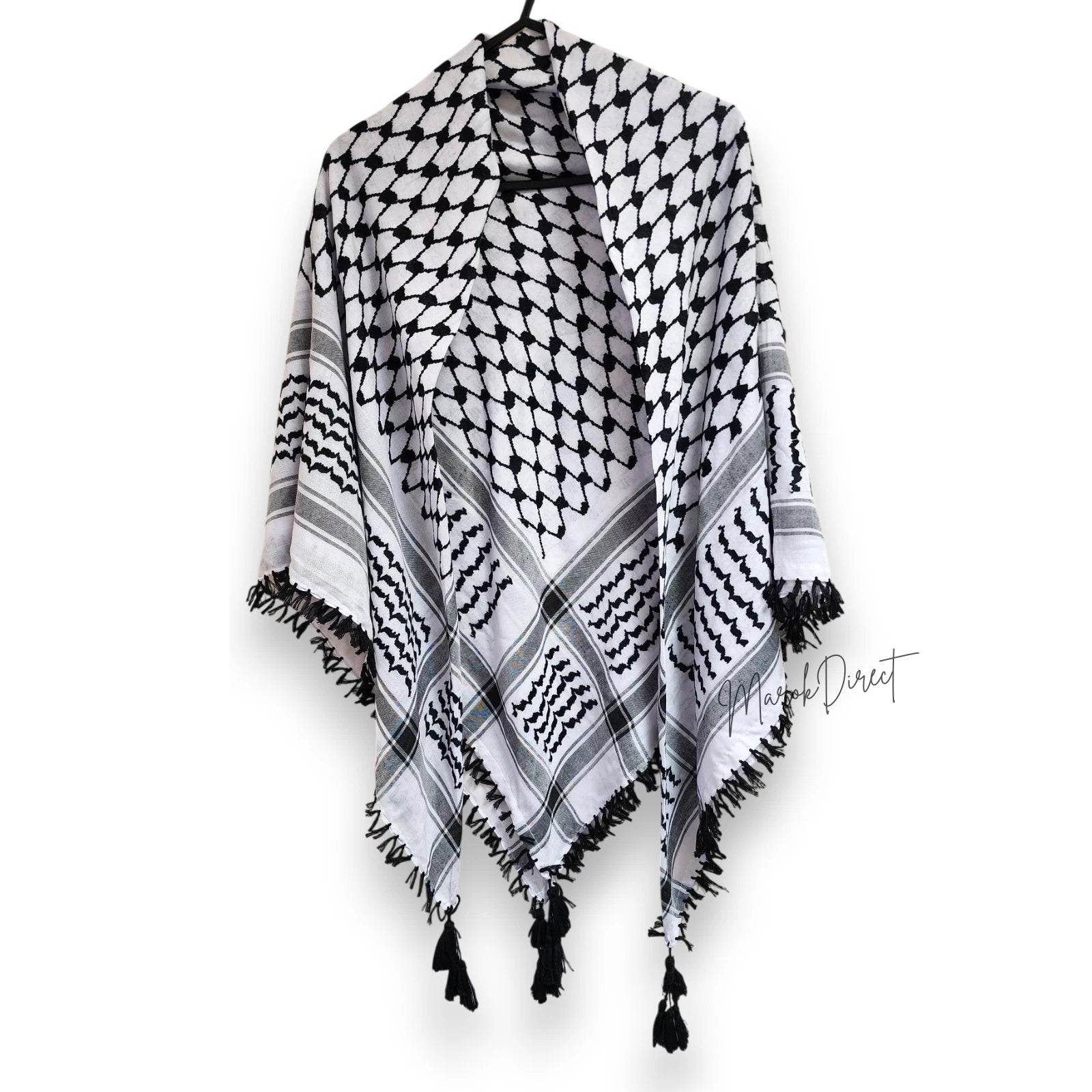 Palestinian Arafat Embroidered Tassels Shemagh Palestine Scarf Arabian Keffiyeh