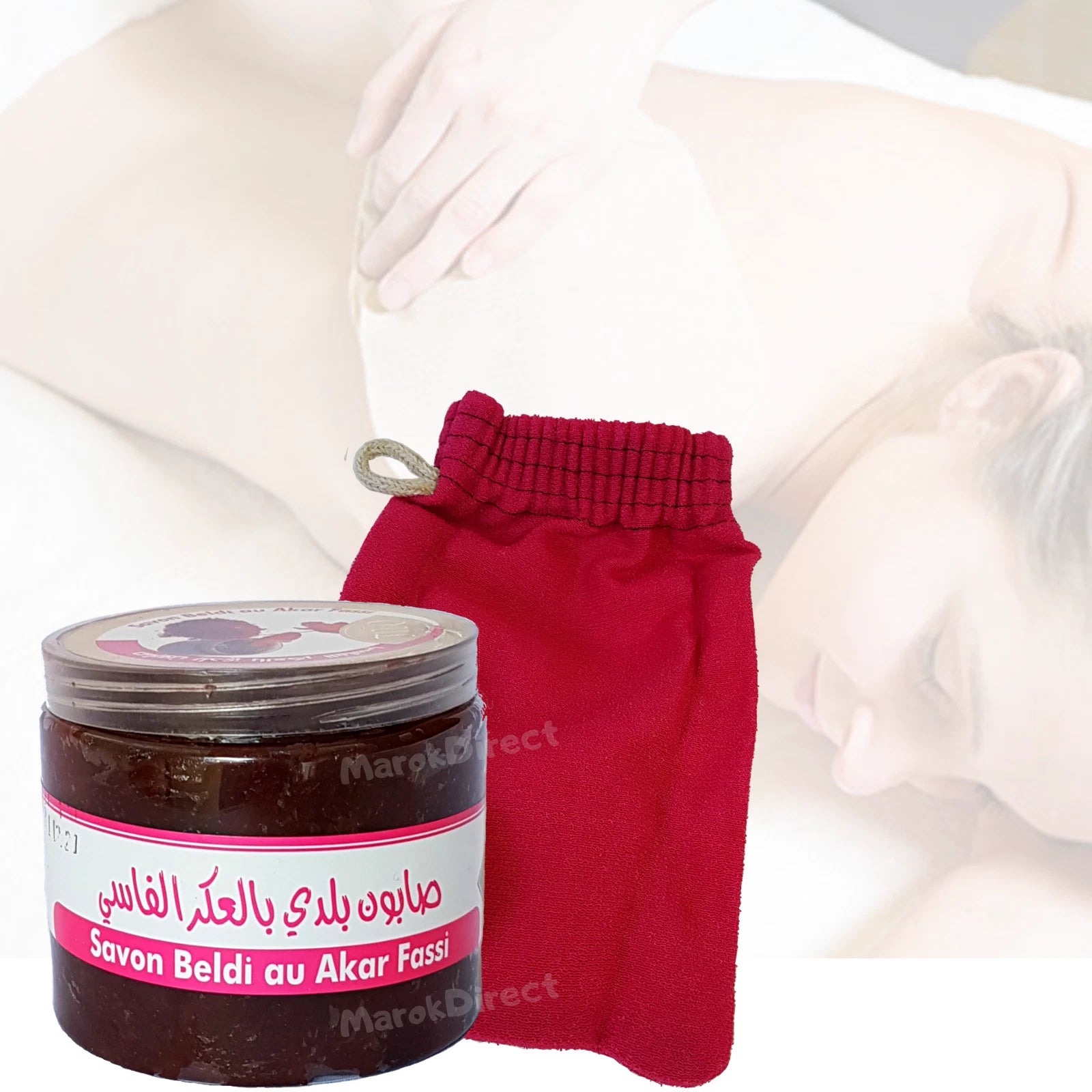 Moroccan Black Beldi Soap Aker Fassi Exfoliating Kessa Glove Hammam Body Scrub