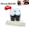 4 x Moroccan Premium Natural Black Kohl Surma Eyeliner Powder Applicator 4 x 10g