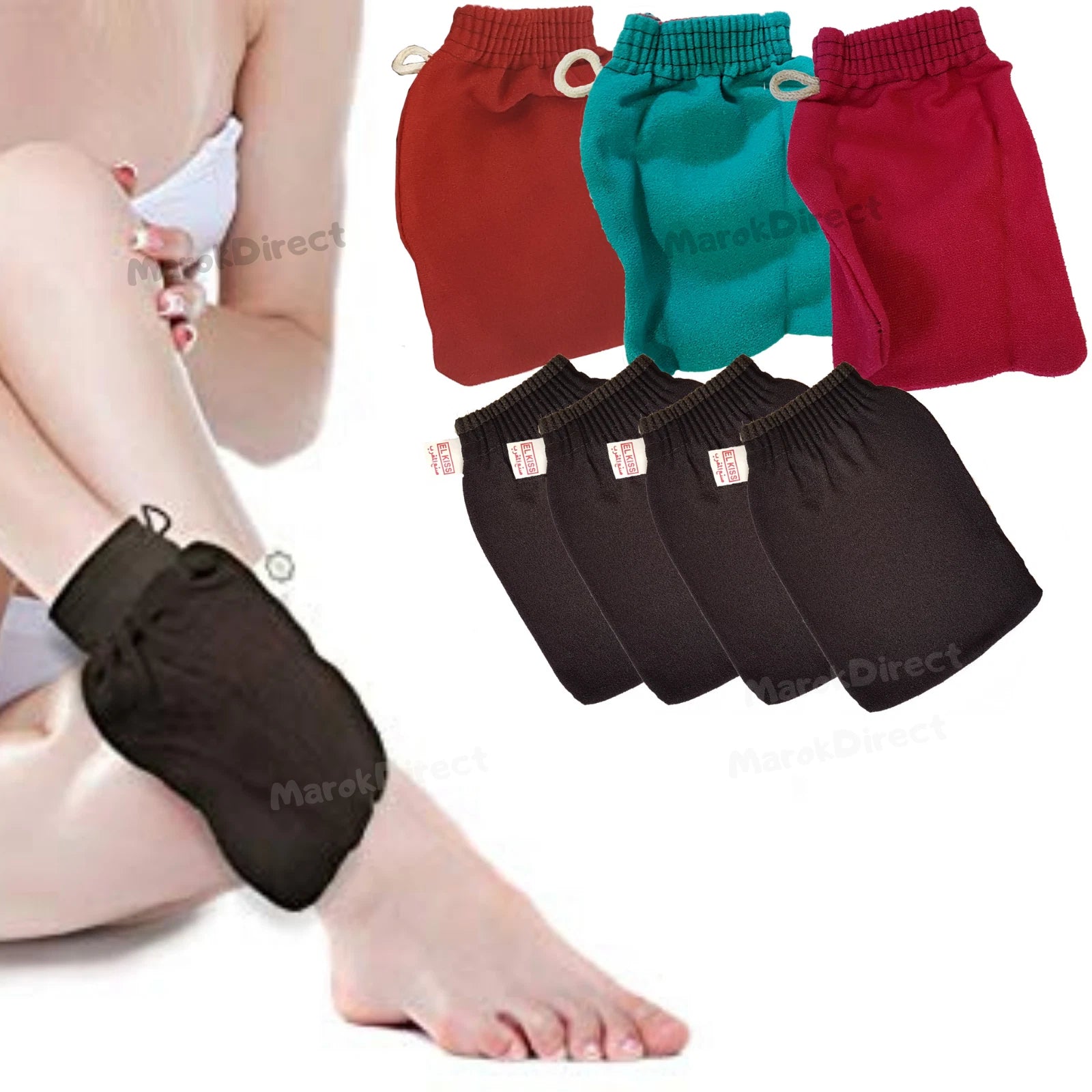 Moroccan Kessa Exfoliating Glove Kissa Body Scrub Mitt Shower Hammam Hamam Spa