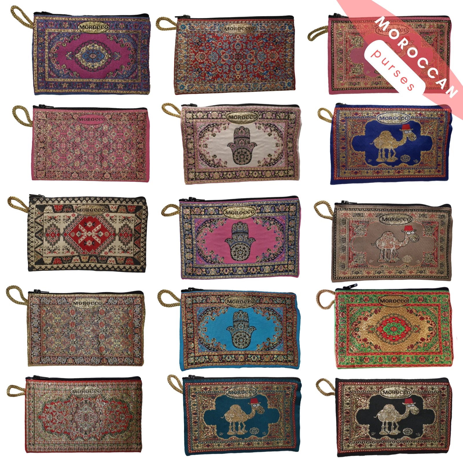Ladies Wallet Moroccan Purse Pouch Women Small Money Coin Zipper Key Ring Gift