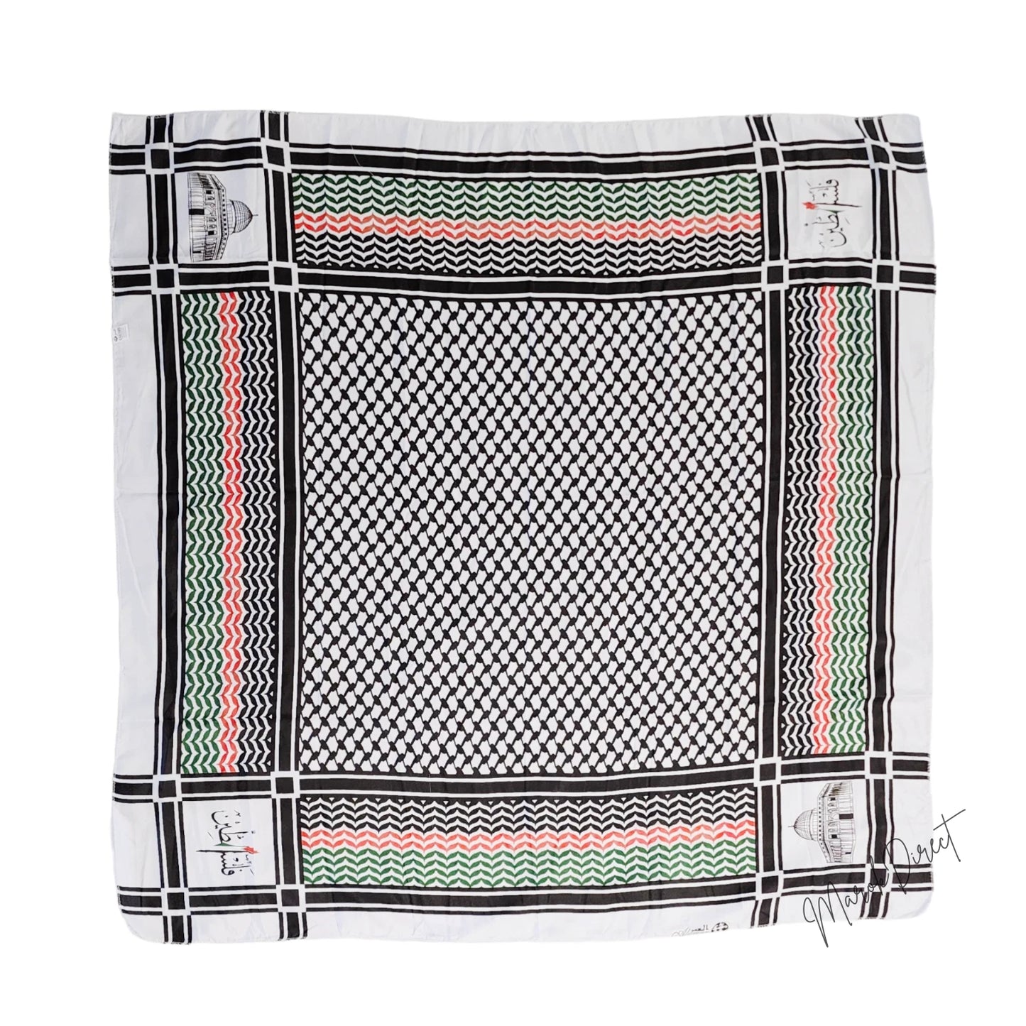Shemagh Keffiyeh Palestine Flag Print Scarf Arab Mens Women Palestinian Wrap