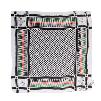 Shemagh Keffiyeh Palestine Flag Print Scarf Arab Mens Women Palestinian Wrap