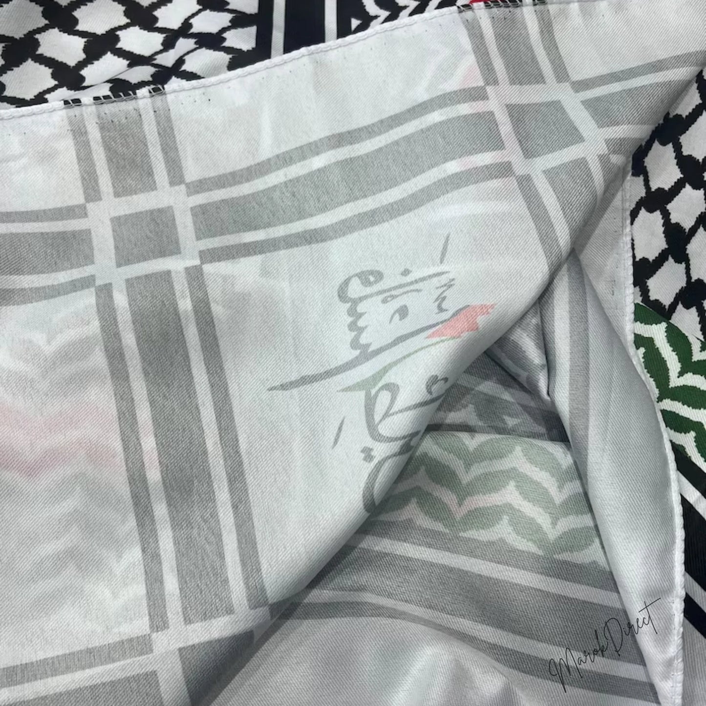 Shemagh Keffiyeh Palestine Flag Print Scarf Arab Mens Women Palestinian Wrap