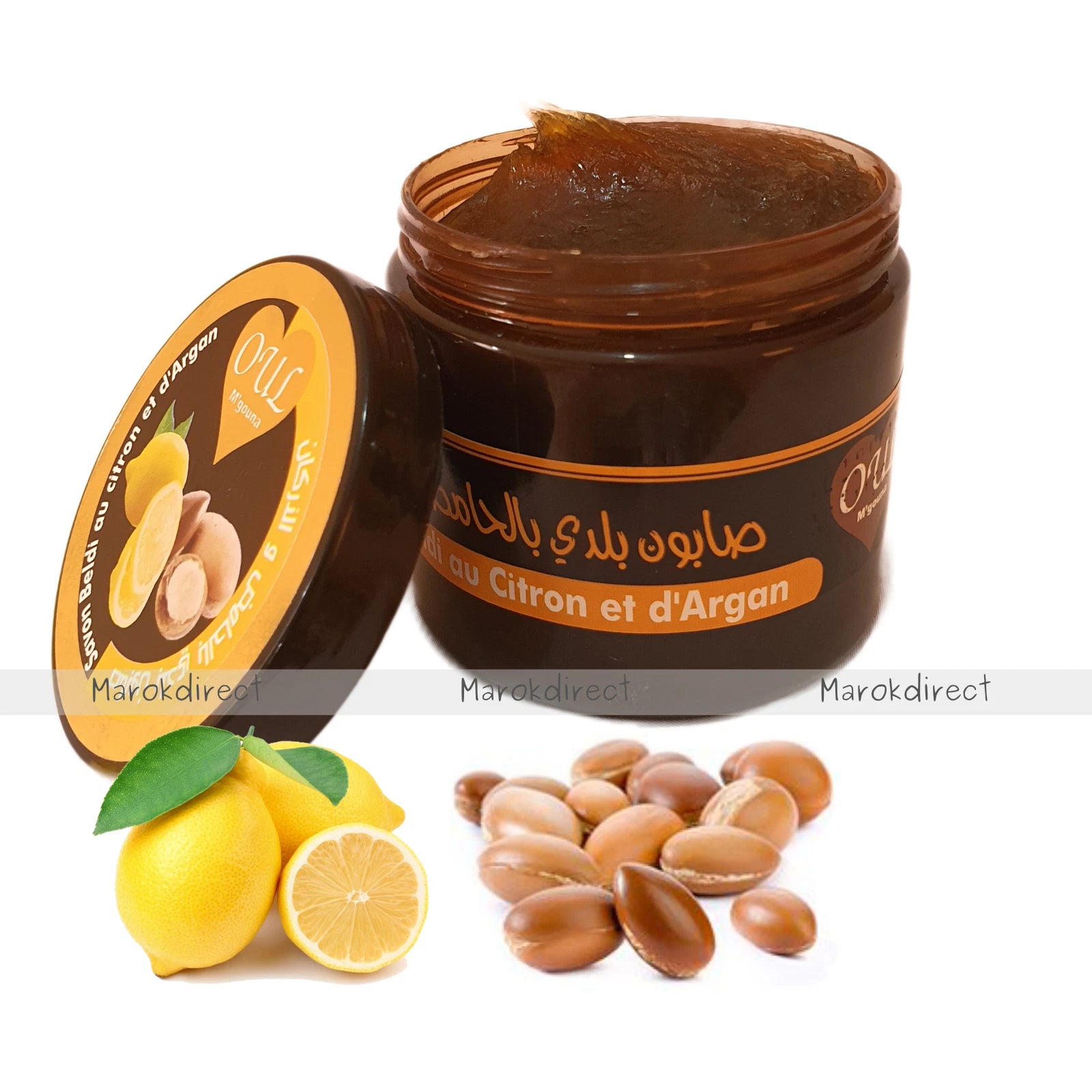 Moroccan Argan Oil Lemon Extract Black Beldi Soap Hammam Exfoliating Kessa Glove