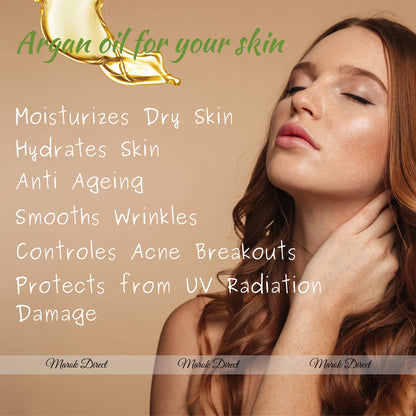 Argan Oil Moroccan 100% Pure Organic Hair Skin Body AntiAgeing Dryness Treatment