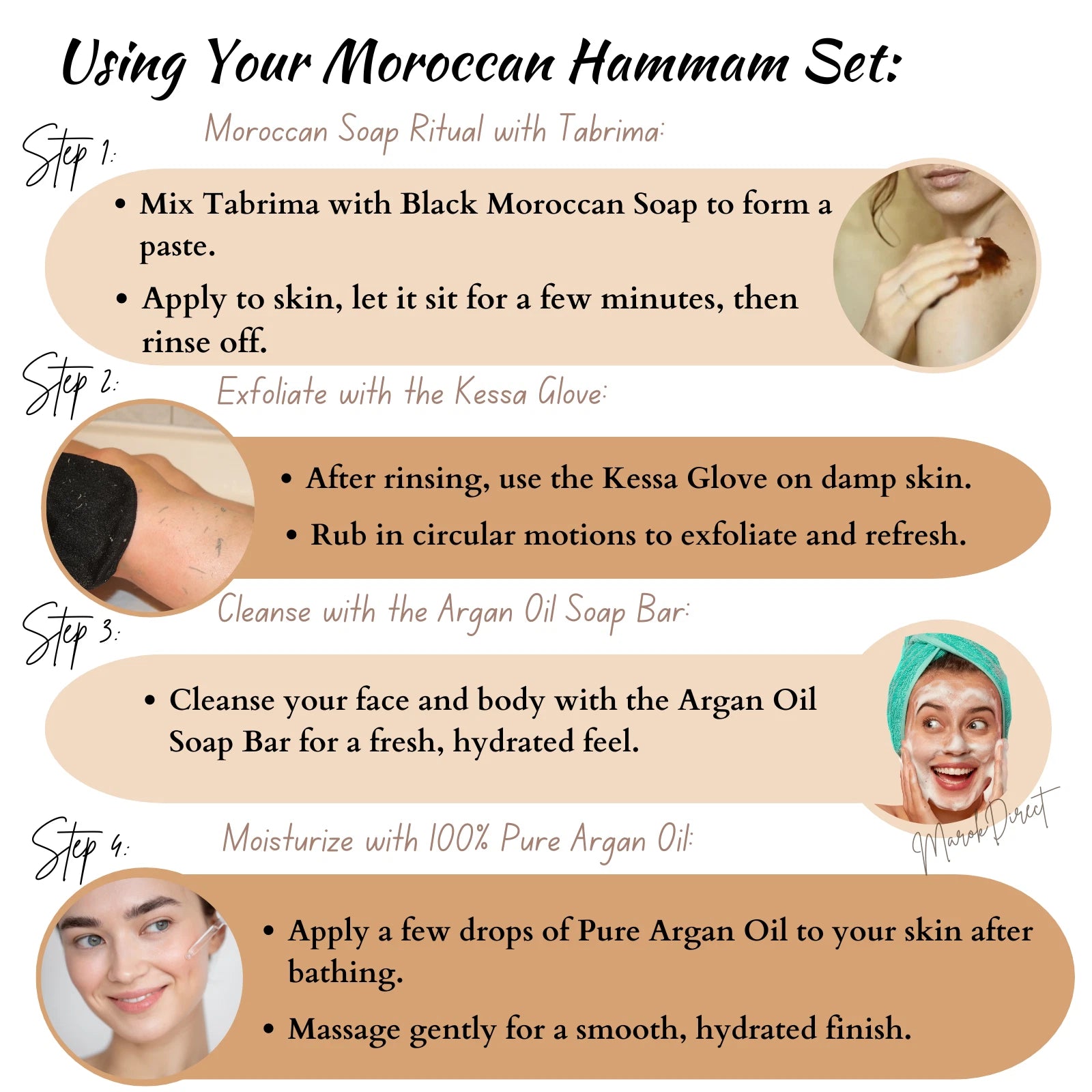 Luxury Black Soap Set Argan Oil Lavender Face Hammam Glove Exfoliating Body Spa