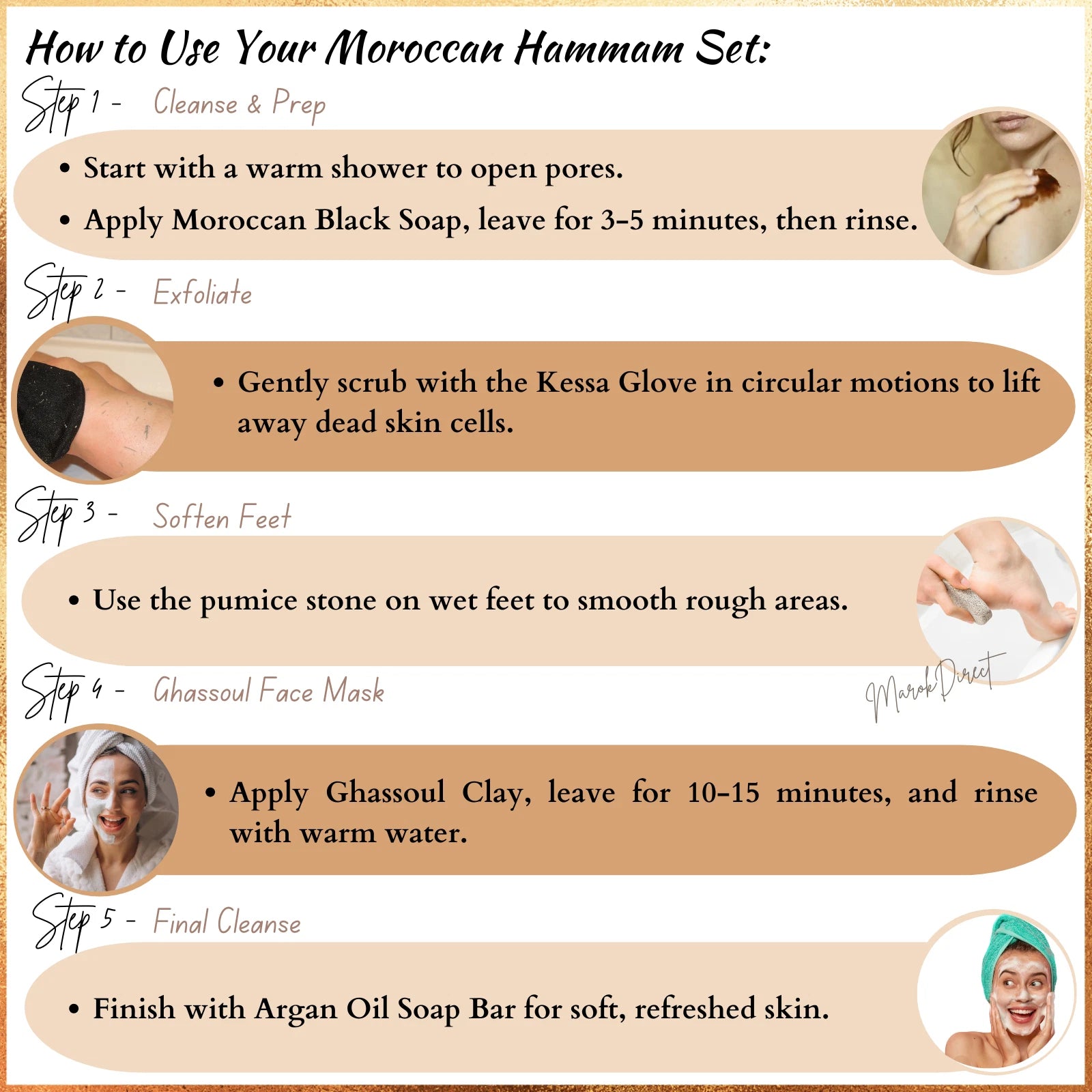 Moroccan Black Soap Exfoliating Kessa Ghassoul Face Mask Pumice Stone Hammam Set