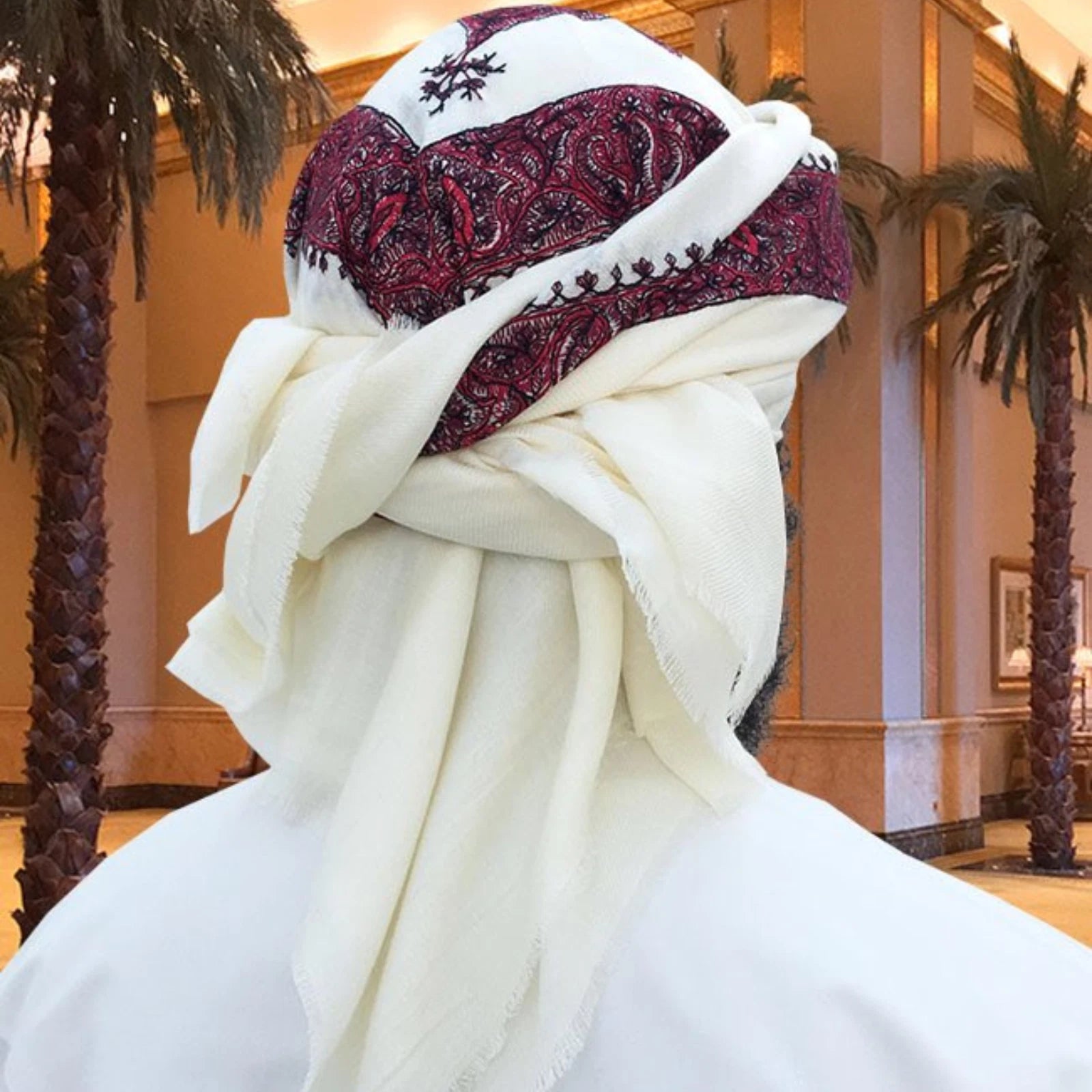 Yemeni Embroidered Shemagh Headscarf Shawl Keffiyeh Mens Women Head Neck Wrap