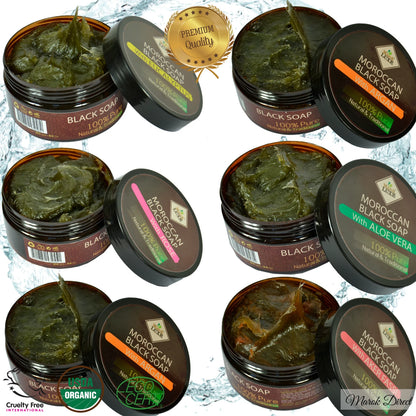 Natural Moroccan Black Soap Argan Oil Aloe Vera Hammam Spa Skin Exfoliating 200g