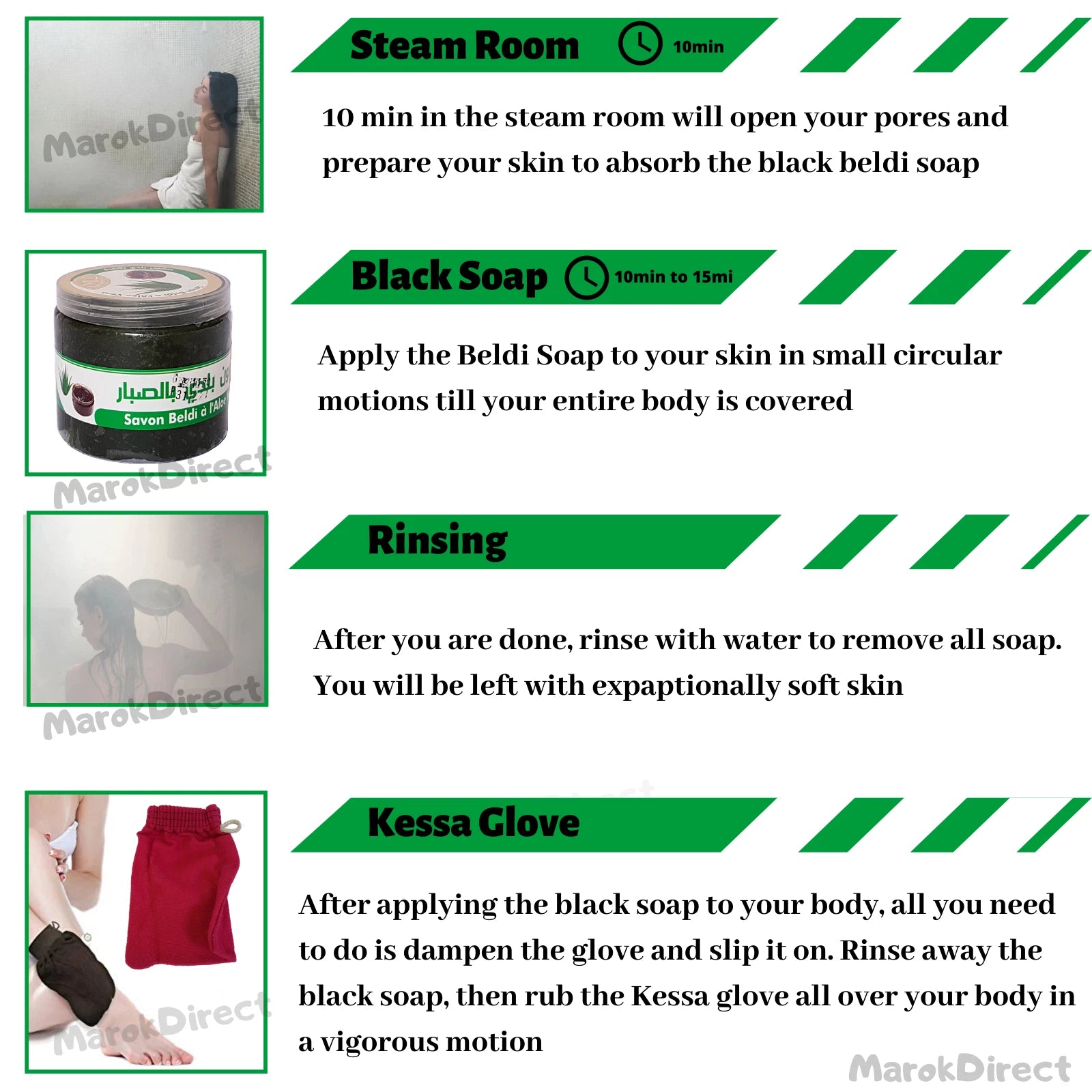 Moroccan Black Soap Organic Aloe Vera Bath Hammam Exfoliating Mitt Kessa Glove