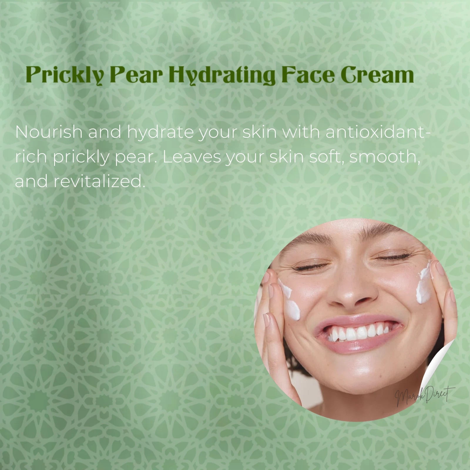 Prickly Pear Hydrating Face Cream & Oil Green Clay Powder Beldi Soap Hammam Set
