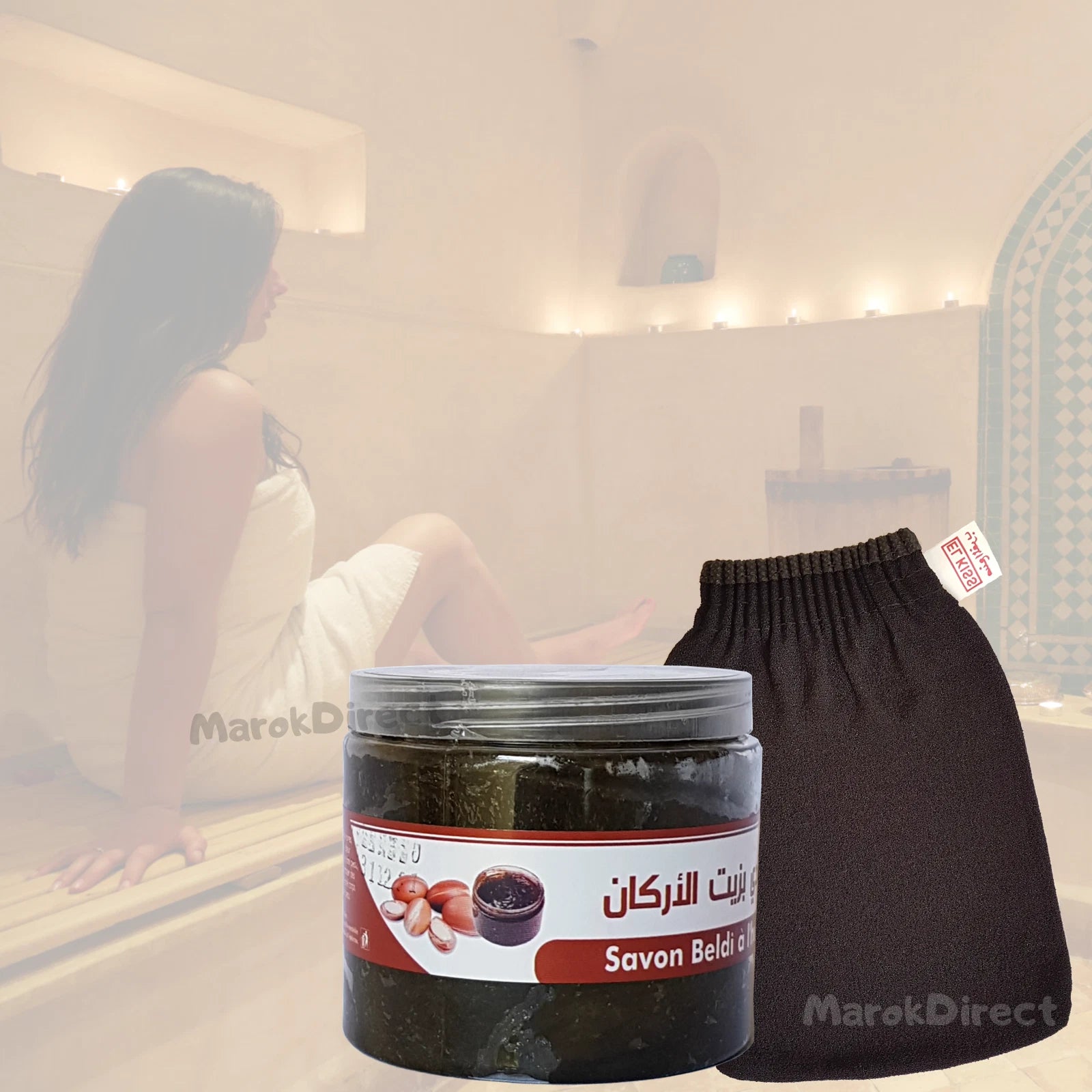 Argan Oil Black Beldi Soap Moroccan Exfoliating Kessa Glove Hammam Body Scrub