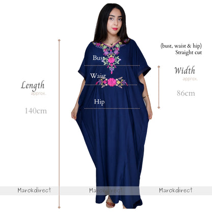 Moroccan Kaftan Womens Eid Farasha Dress Floral Embroidery Stylish Party Caftan
