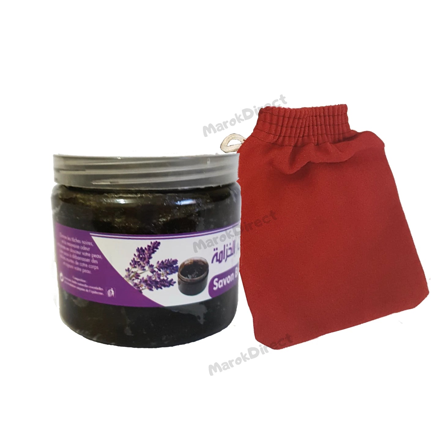 Moroccan Black Beldi Soap Lavender Exfoliating Kessa Glove Hammam Spa Savon Noir