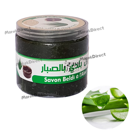 Moroccan Black Soap Organic Aloe Vera Bath Hammam Exfoliating Mitt Kessa Glove