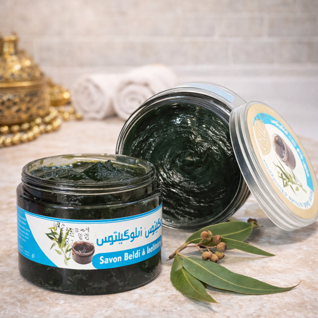 Moroccan Black Soap Moroccan Natural Eucalyptus Exfoliation Spa Hamam Savon Noir