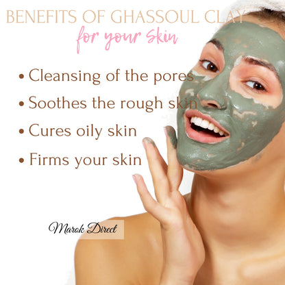 Natural Rhassoul Face Mask Moroccan Ghassoul Argan Oil Almond Rose Anti Ageing