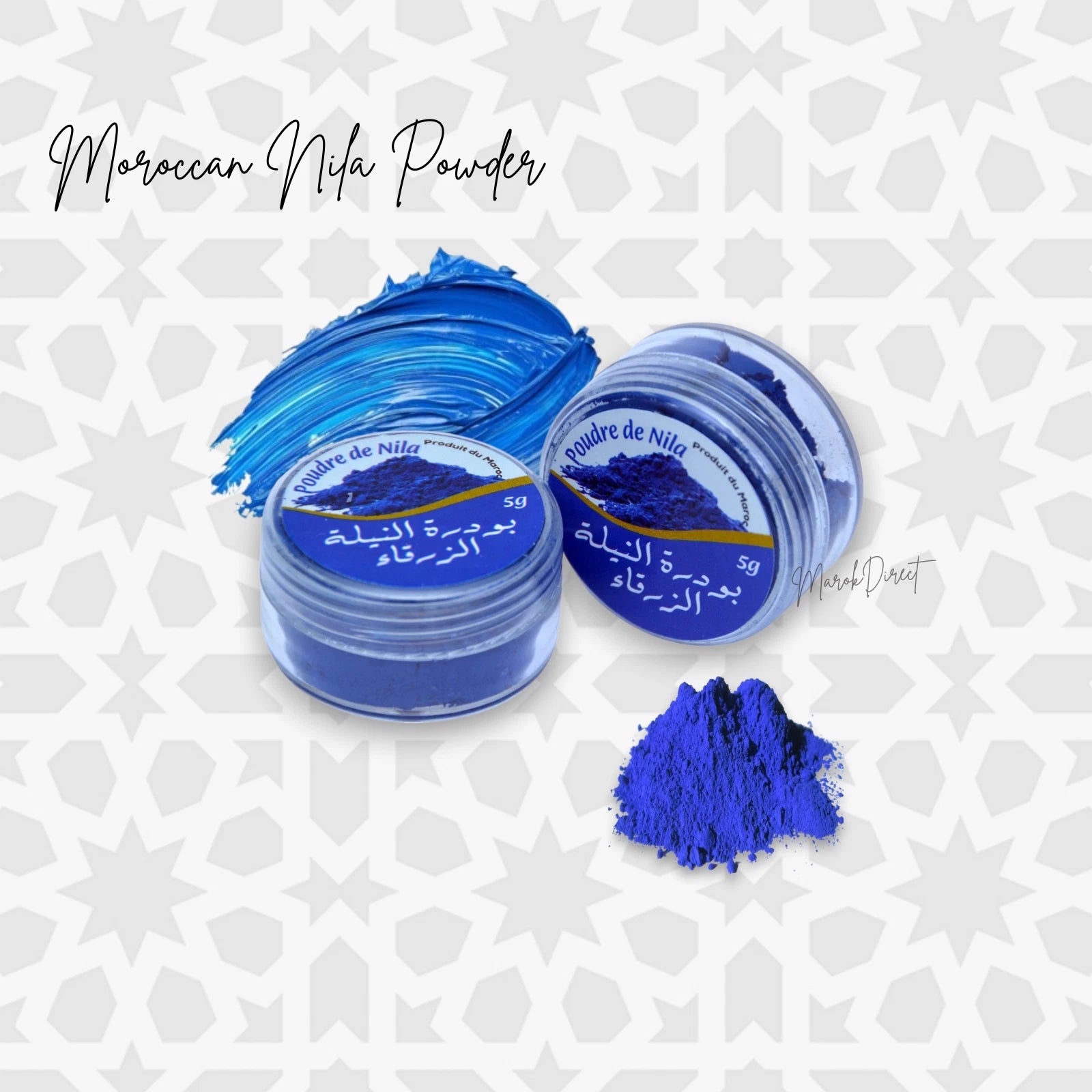 Moroccan Nila Hammam Set with Blue Nila Powder & Cream Exfoliating Black Soap