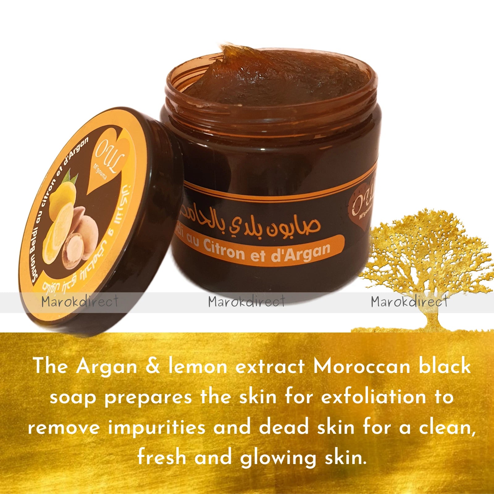 Moroccan Argan Oil Lemon Extract Black Beldi Soap Hammam Exfoliating Kessa Glove