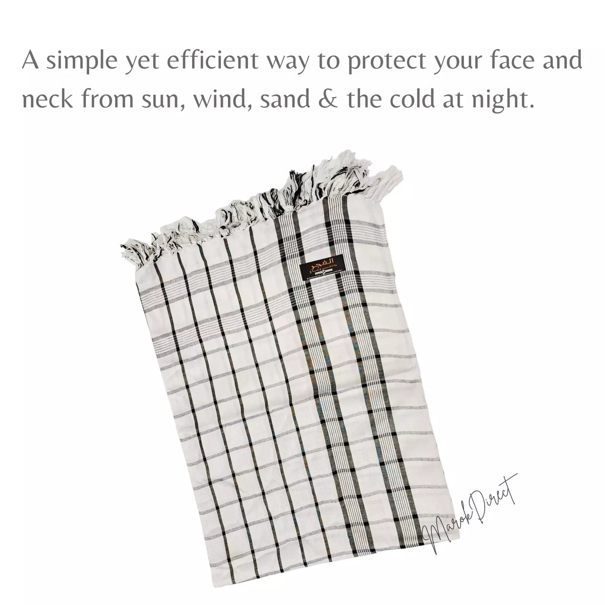 Shemagh Keffiyeh Scarf Arab Mens Women Checkered White Headscarf Neck Wrap Shawl