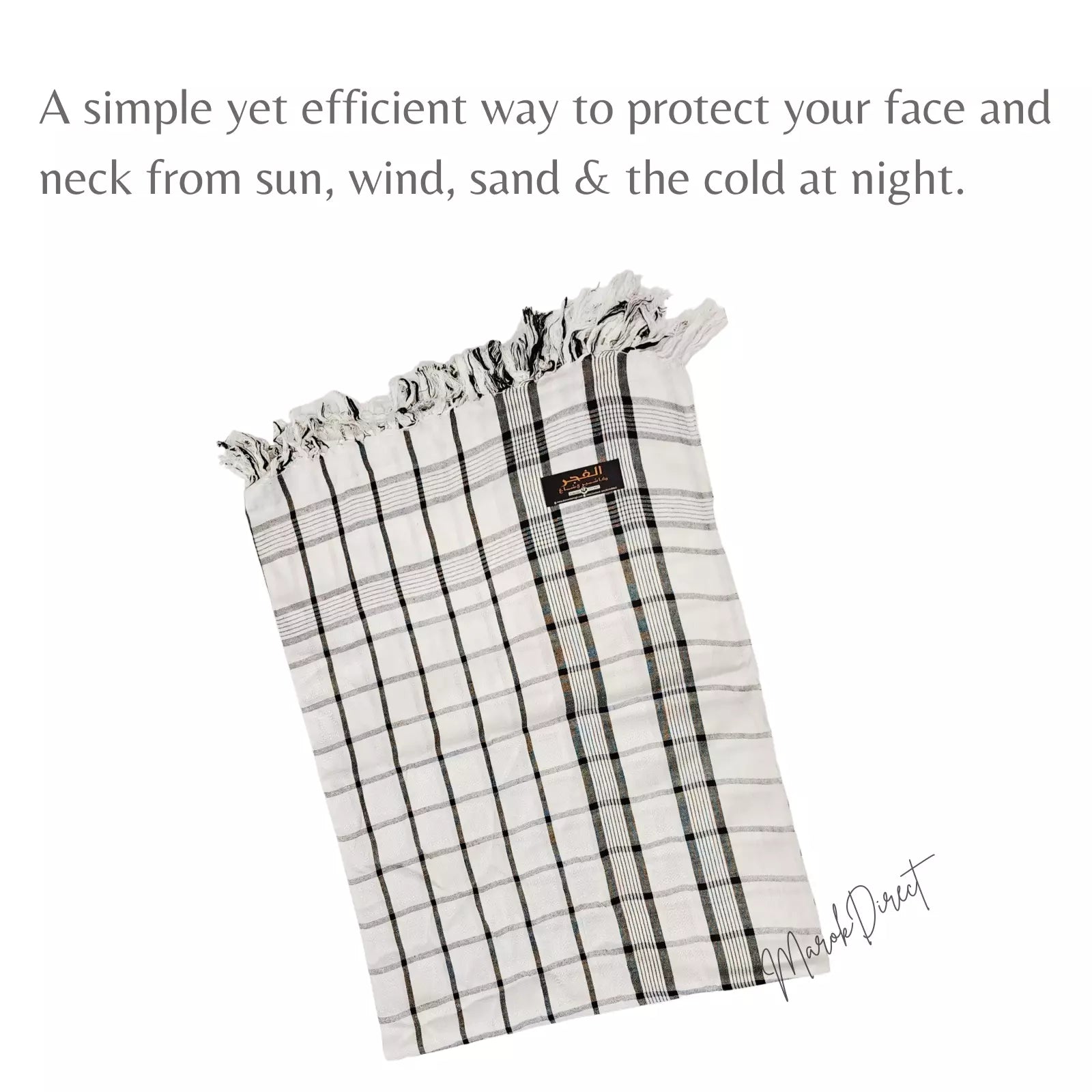 Shemagh Keffiyeh Scarf Arab Mens Women Checkered White Headscarf Neck Wrap Shawl