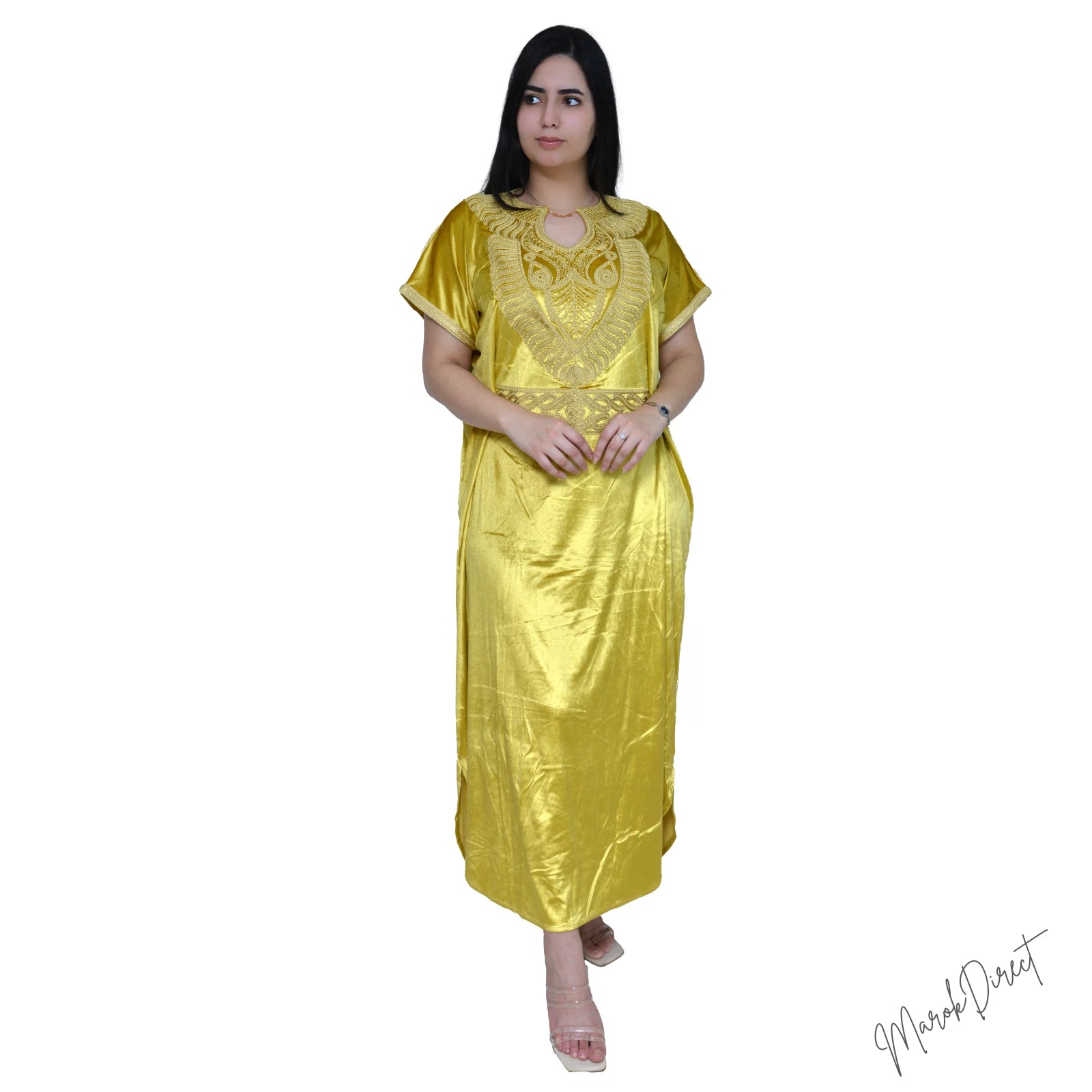 Maxi Dress Kaftan Ladies Moroccan Long Luxury Embroidery Farasha Abaya One Size