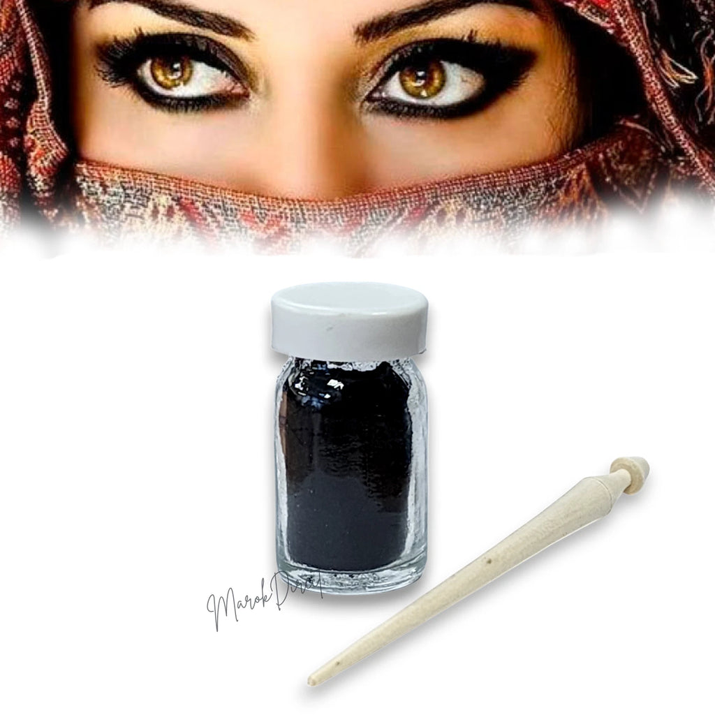4 x Moroccan Premium Natural Black Kohl Surma Eyeliner Powder Applicator 4 x 10g
