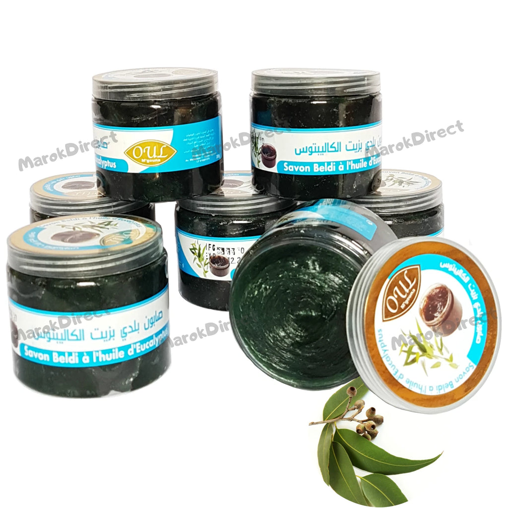 Eucalyptus Moroccan Black Beldi Soap Natural Hammam Exfol Kessa Glove Body Mitt