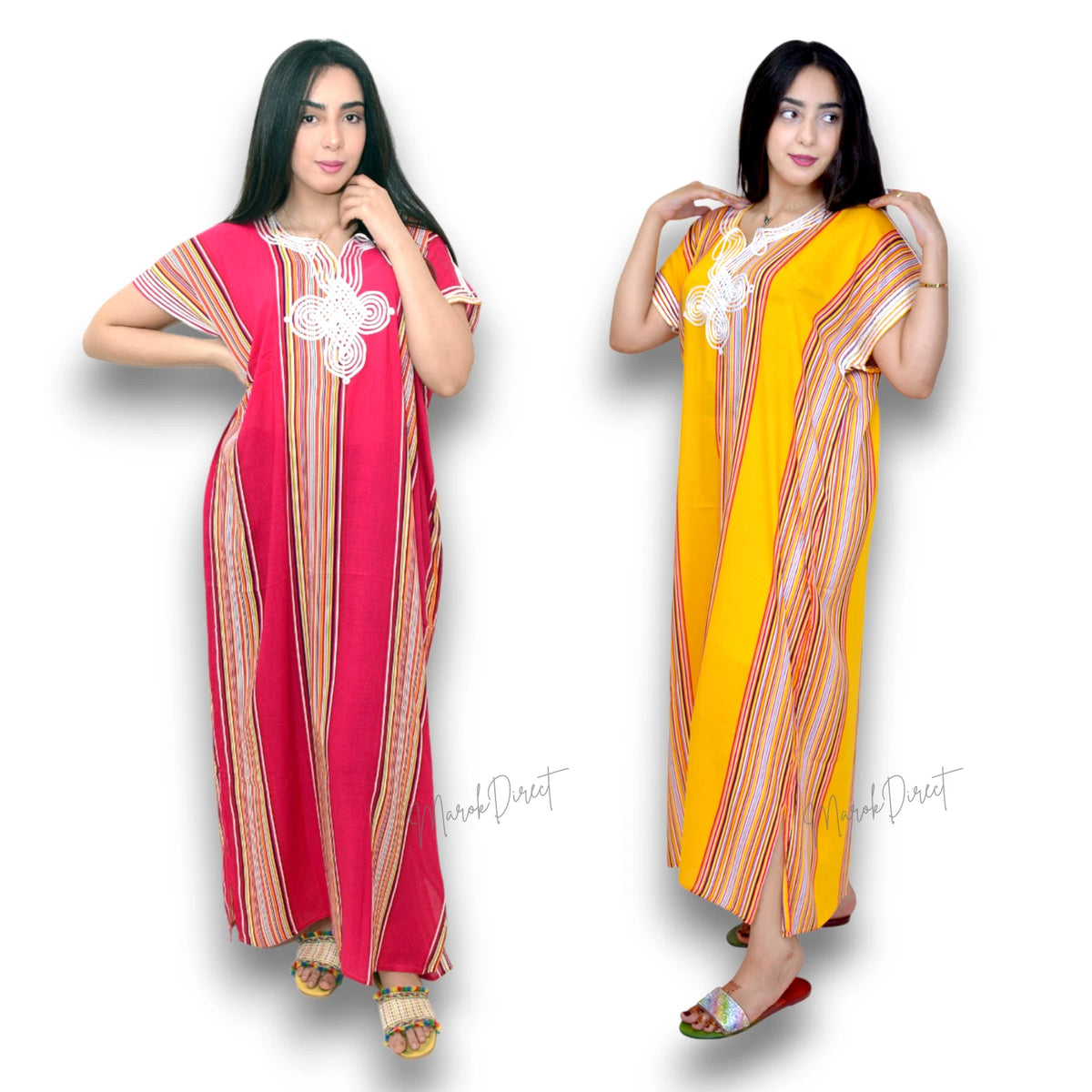 Kaftan Dress Moroccan Maxi Dress Cotton White Embroidery Womens Casual Eid Gift