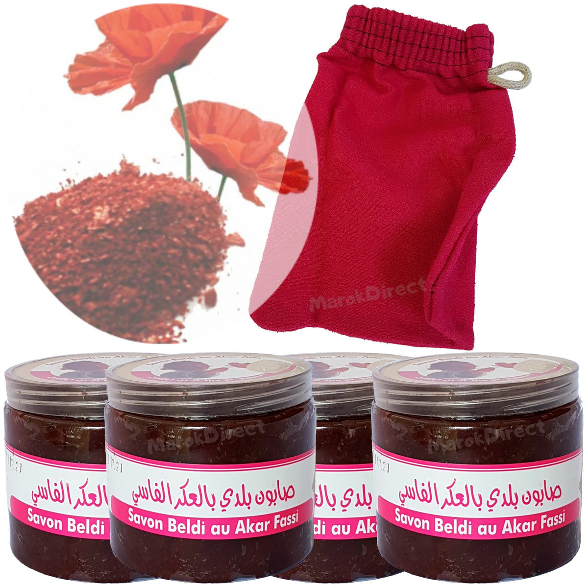 Moroccan Black Beldi Soap Aker Fassi Exfoliating Kessa Glove Hammam Body Scrub