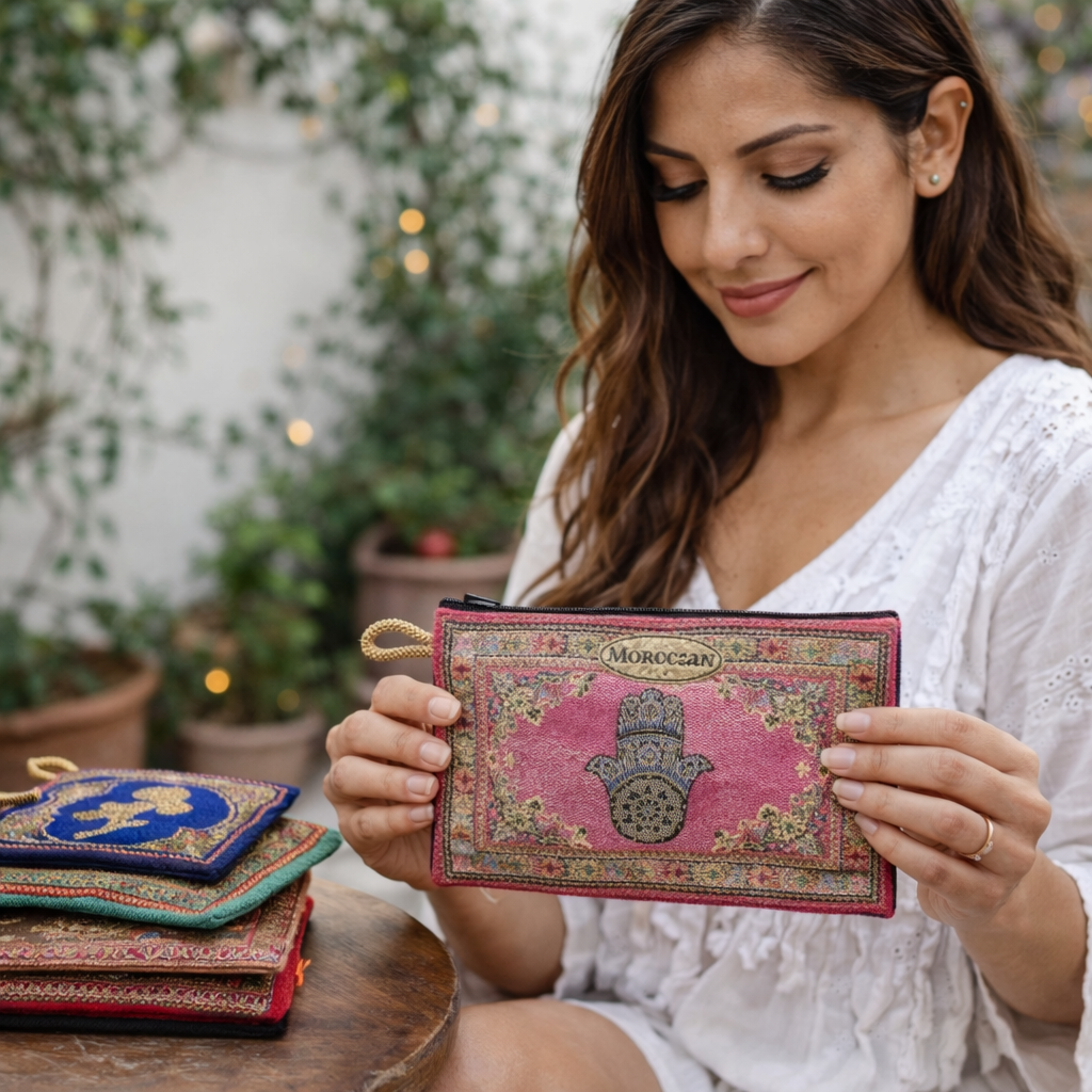 Ladies Wallet Moroccan Purse Pouch Women Small Money Coin Zipper Key Ring Gift