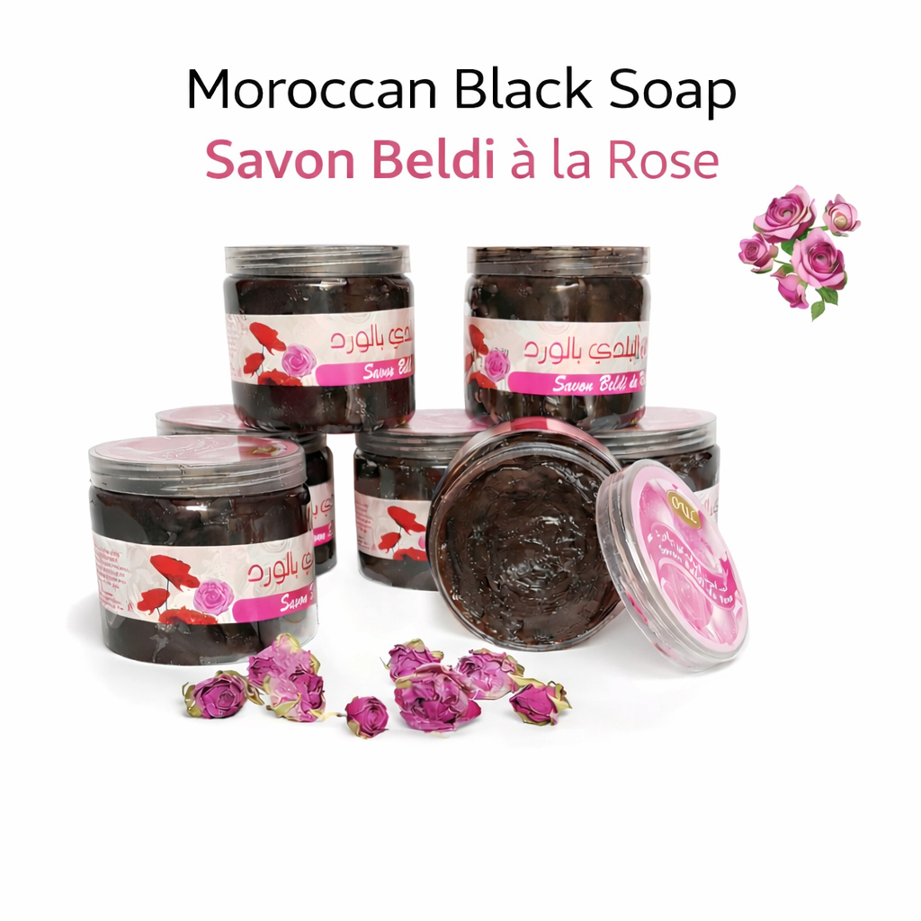 Moroccan Black Beldi Soap Hammam Spa Exfoliating Rose Extract Savon Noir Gift