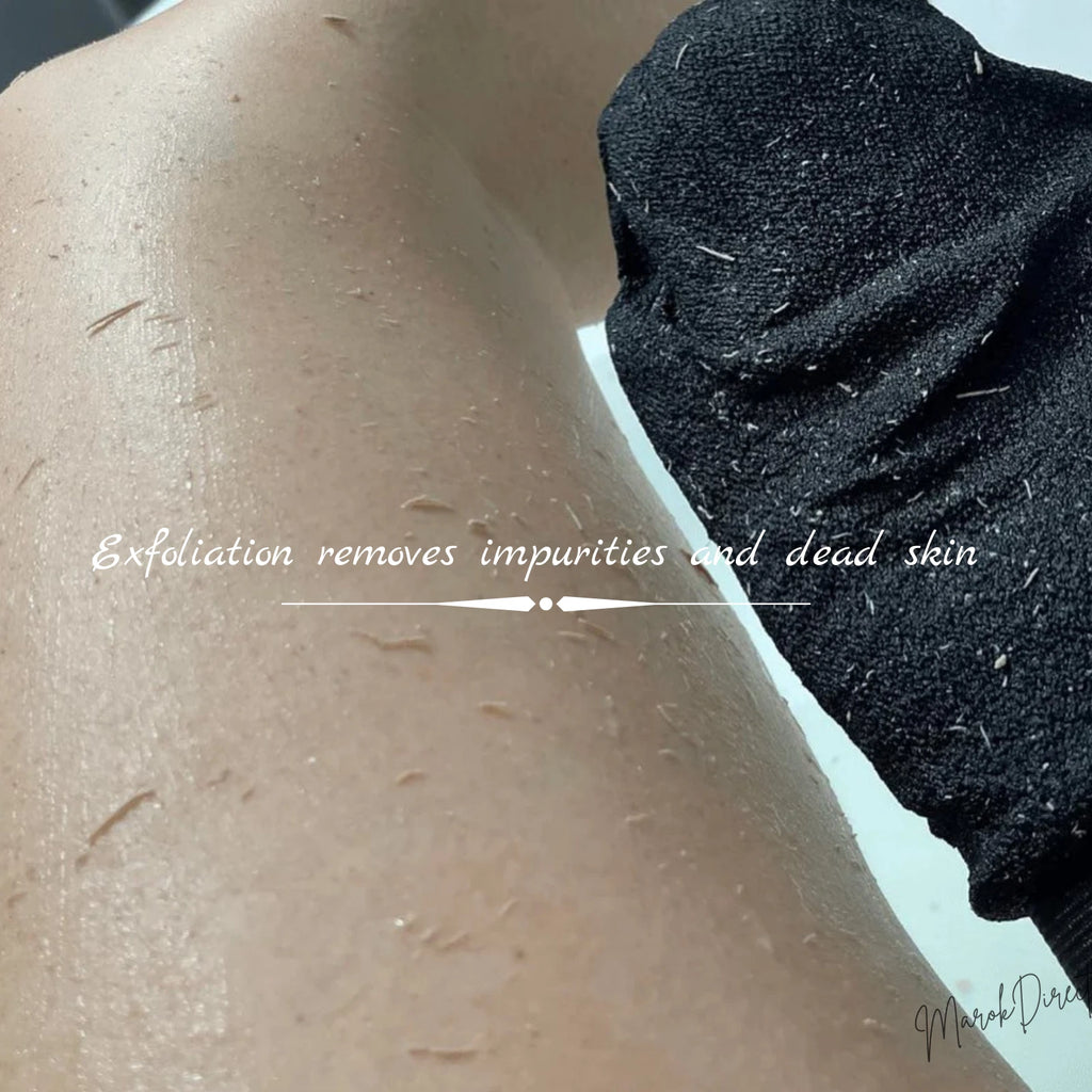 Natural Black Beldi Soap Snail Cowrie Shells Hammam Spa Exfoliating Kessa Glove