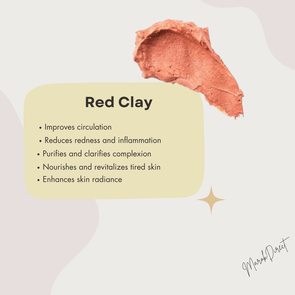 Face Clay Mask Green Facial Moroccan Natural Red Ghassoul White Kaolin Skin Hair