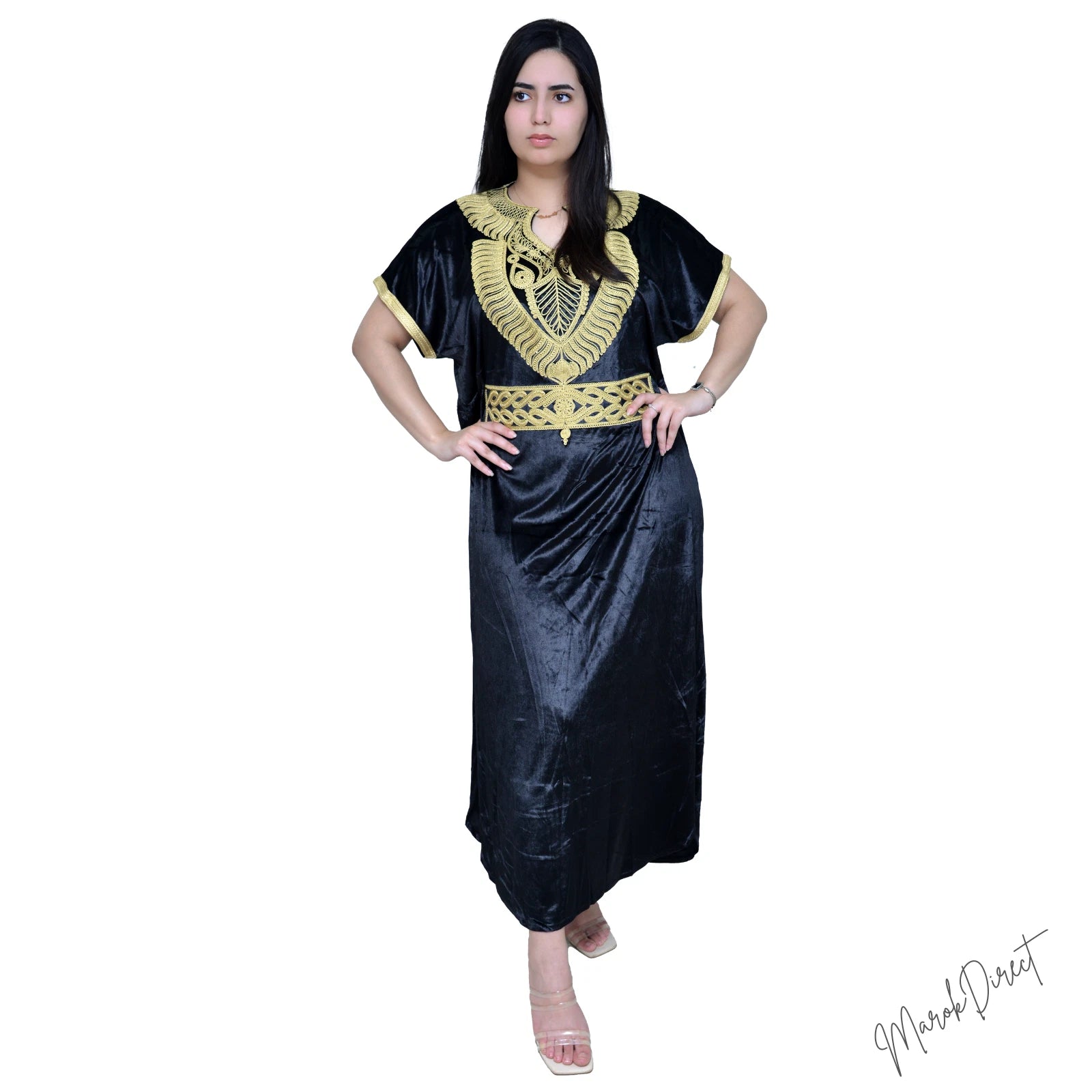 Maxi Dress Kaftan Ladies Moroccan Long Luxury Embroidery Farasha Abaya One Size